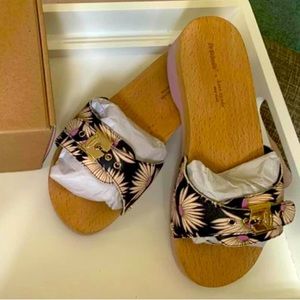 Dr. Scholl's x Kate Spade Wood Sandal Floral Black/Lavender